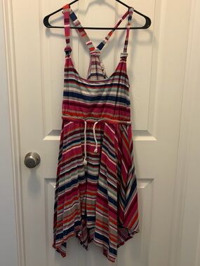 Roxy Multicolor Striped Summer Dress - Pink, Blue, White